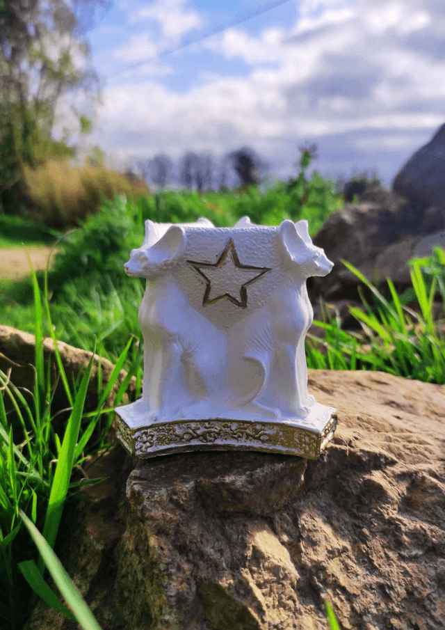 Bougeoir Sphynx blanc
