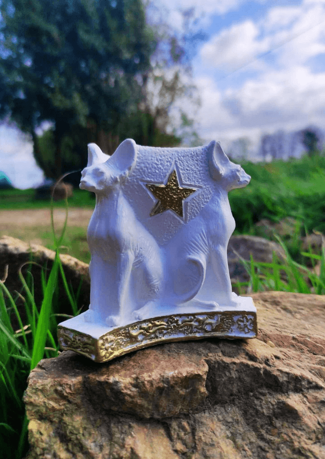 Bougeoir Sphynx blanc